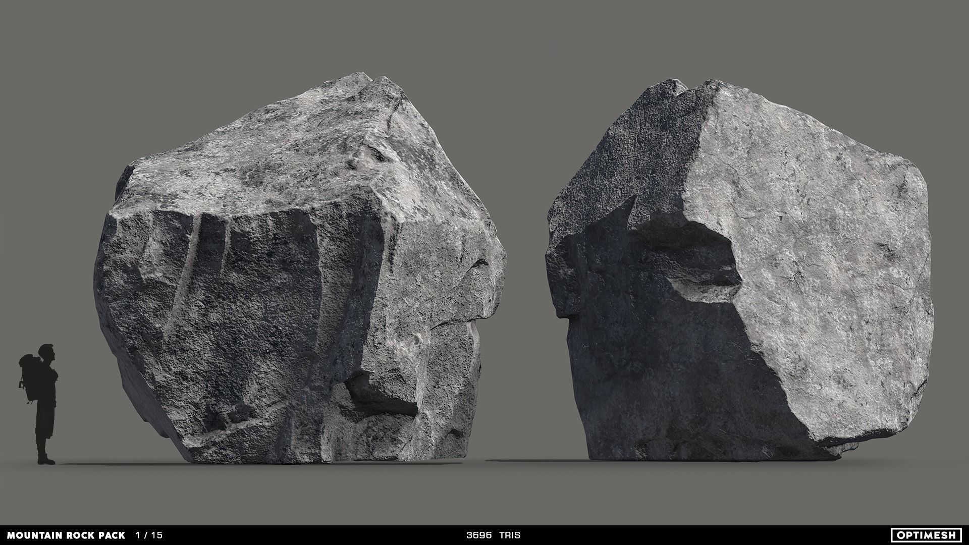Mountain Rocks - 3D Models PBR Pack Low-poly 3D model_3