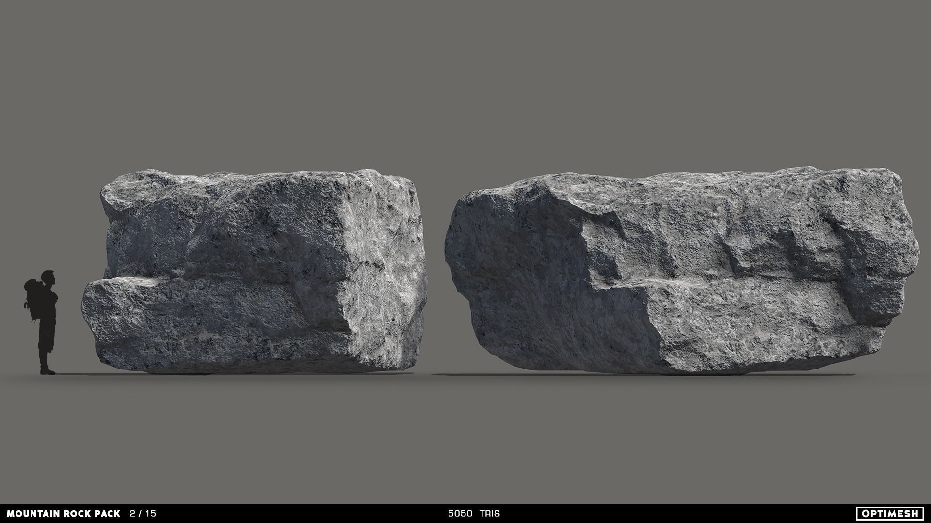 Mountain Rocks - 3D Models PBR Pack Low-poly 3D model_4
