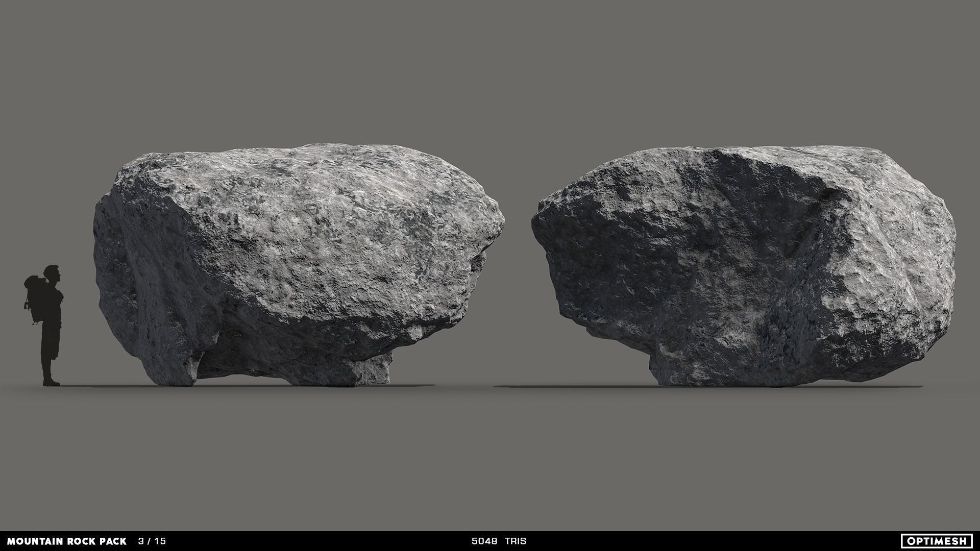 Mountain Rocks - 3D Models PBR Pack Low-poly 3D model_5