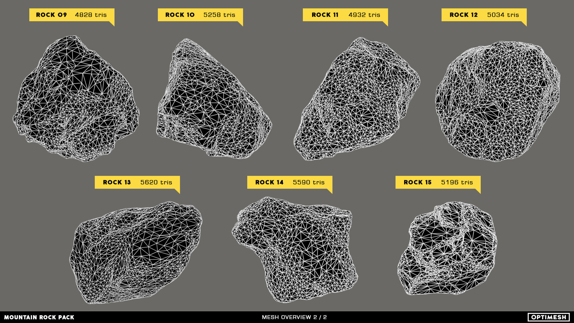 Mountain Rocks - 3D Models PBR Pack Low-poly 3D model_19
