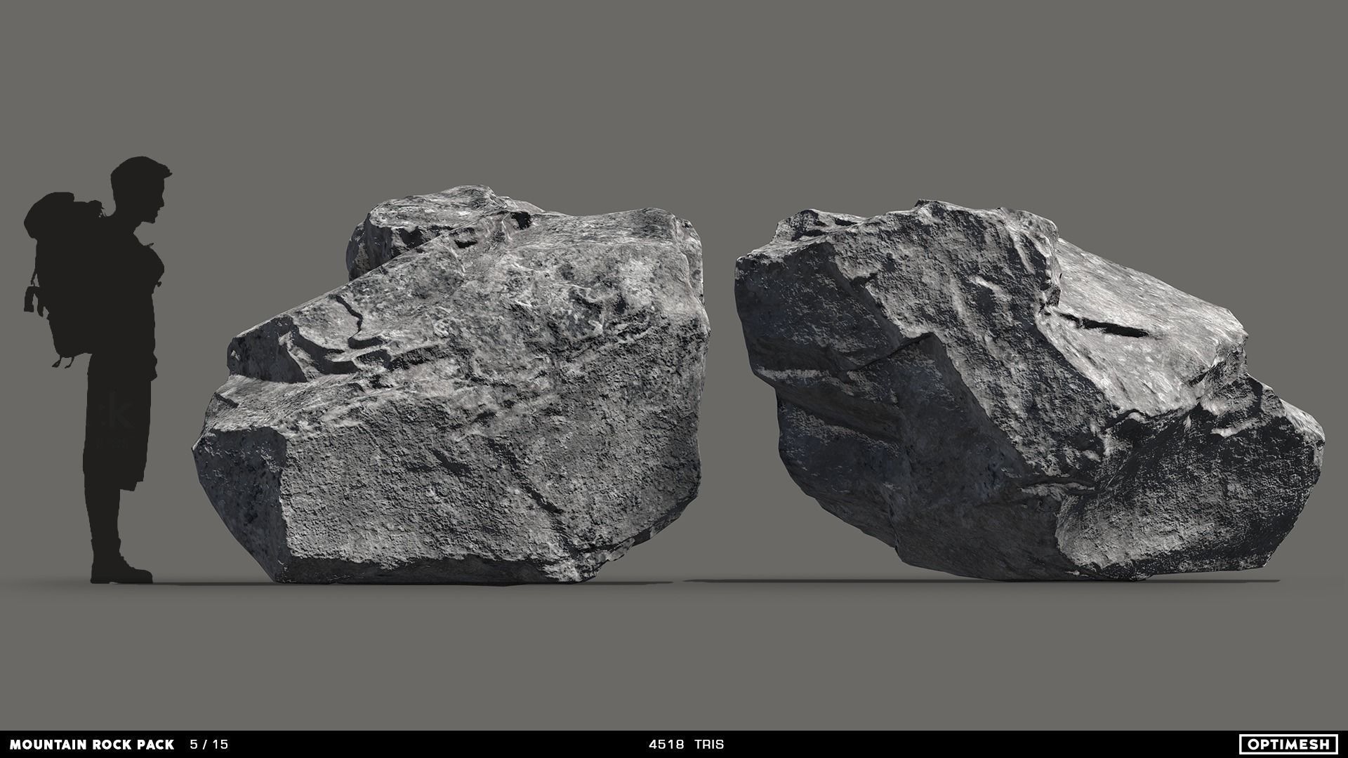 Mountain Rocks - 3D Models PBR Pack Low-poly 3D model_7