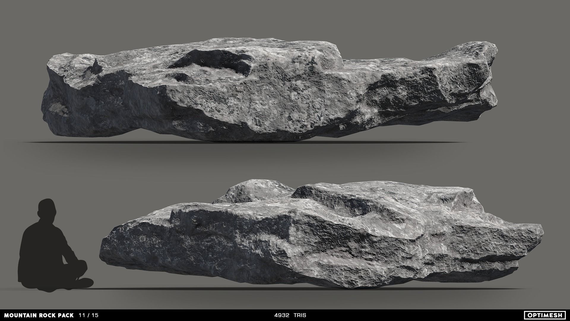 Mountain Rocks - 3D Models PBR Pack Low-poly 3D model_13
