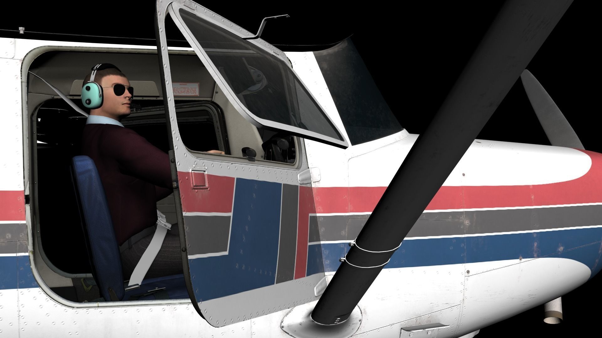 Cessna C152 3D model_9