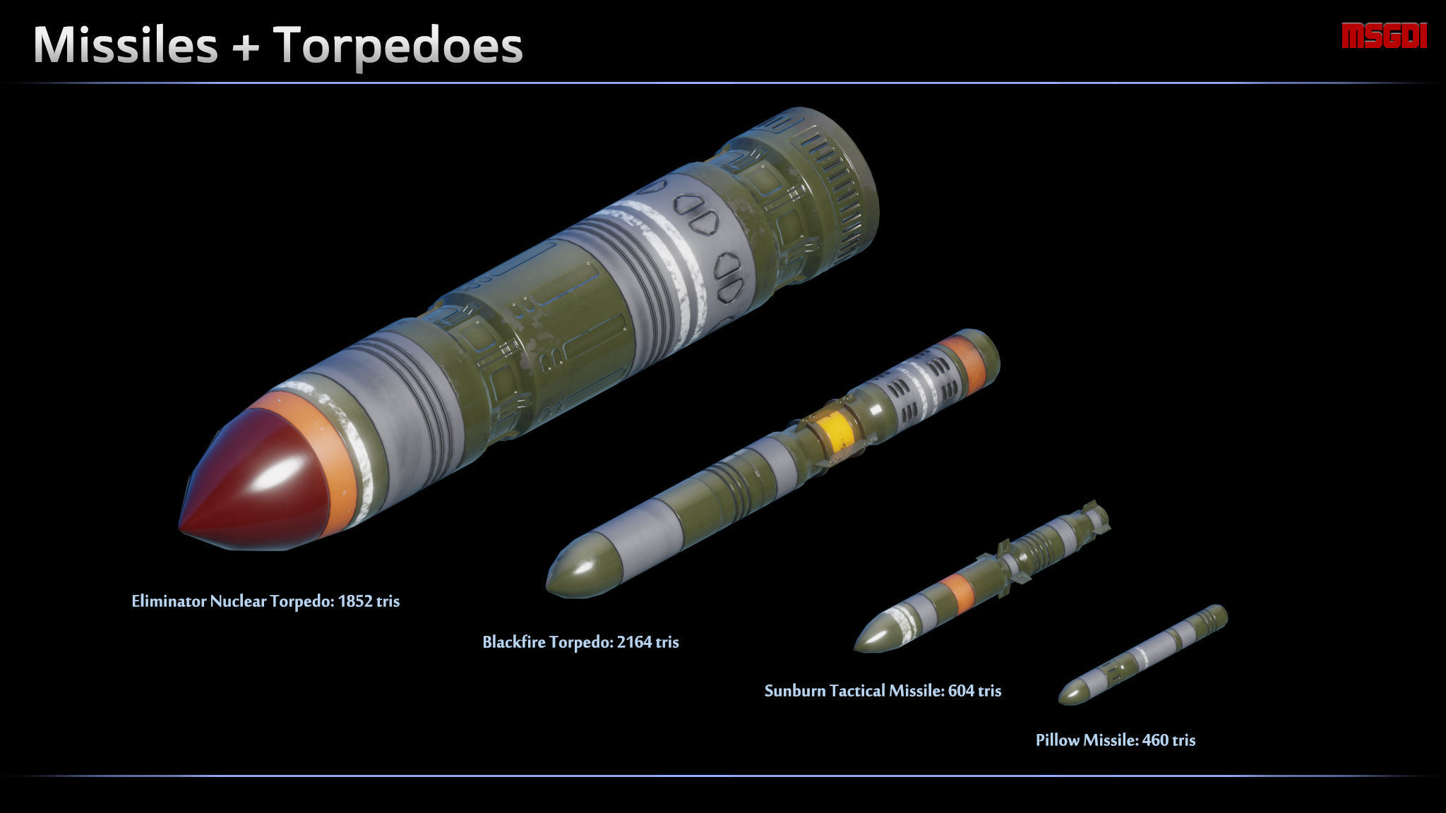 Spaceship Torpedo Frigate Ripper Low-poly 3D model_2