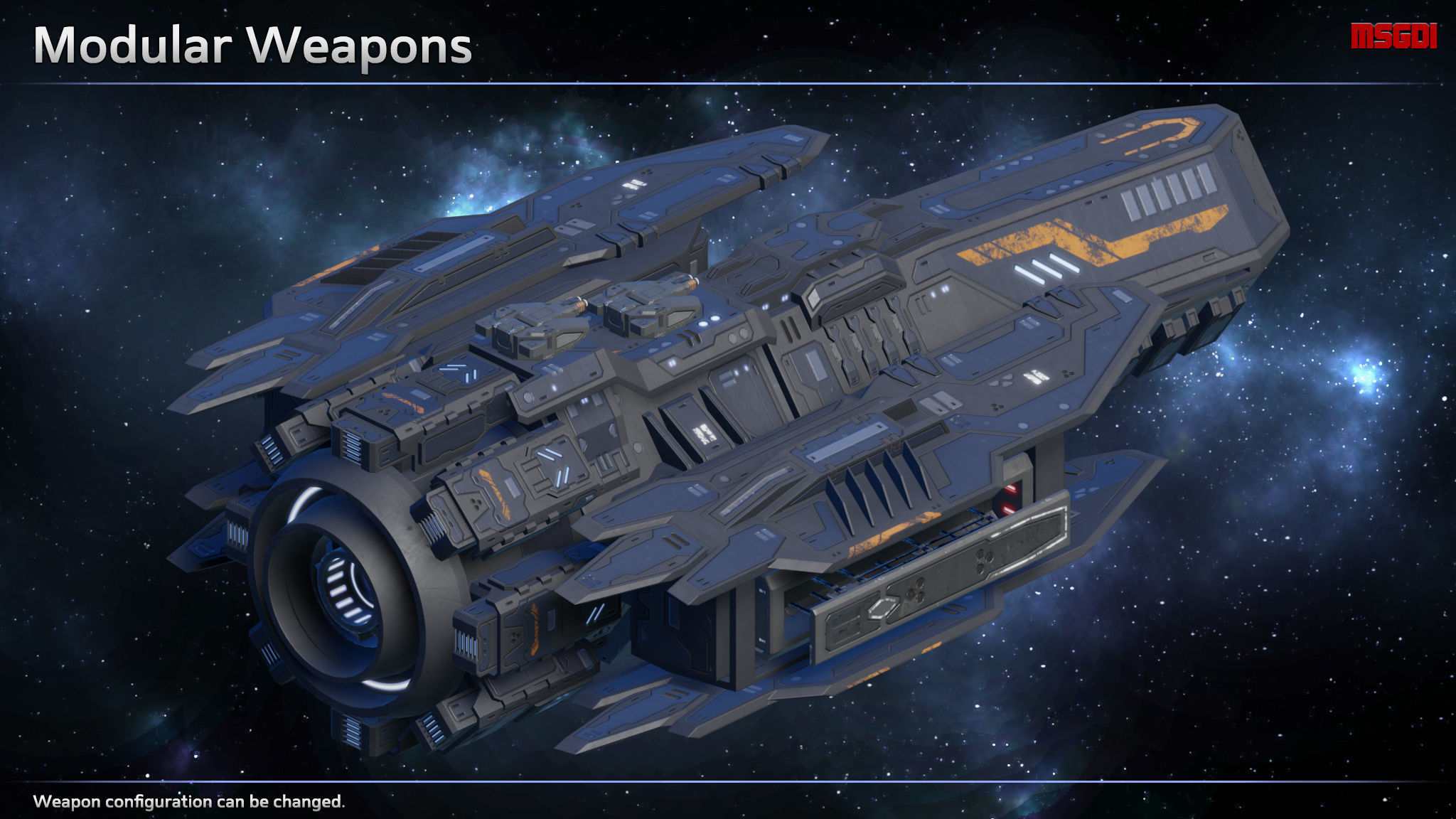 Spaceship Torpedo Frigate Ripper Low-poly 3D model_3
