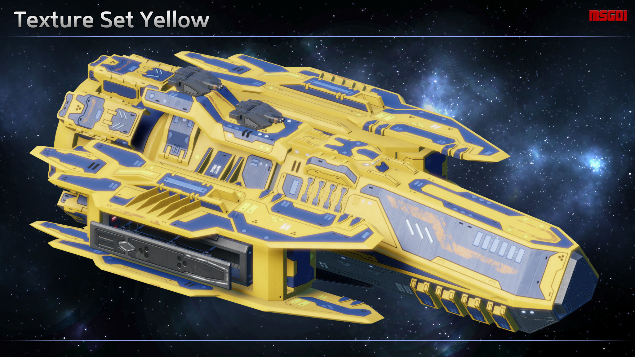 Spaceship Torpedo Frigate Ripper Low-poly 3D model_10