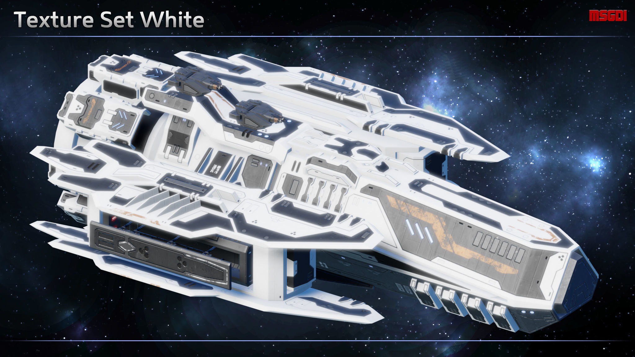 Spaceship Torpedo Frigate Ripper Low-poly 3D model_9