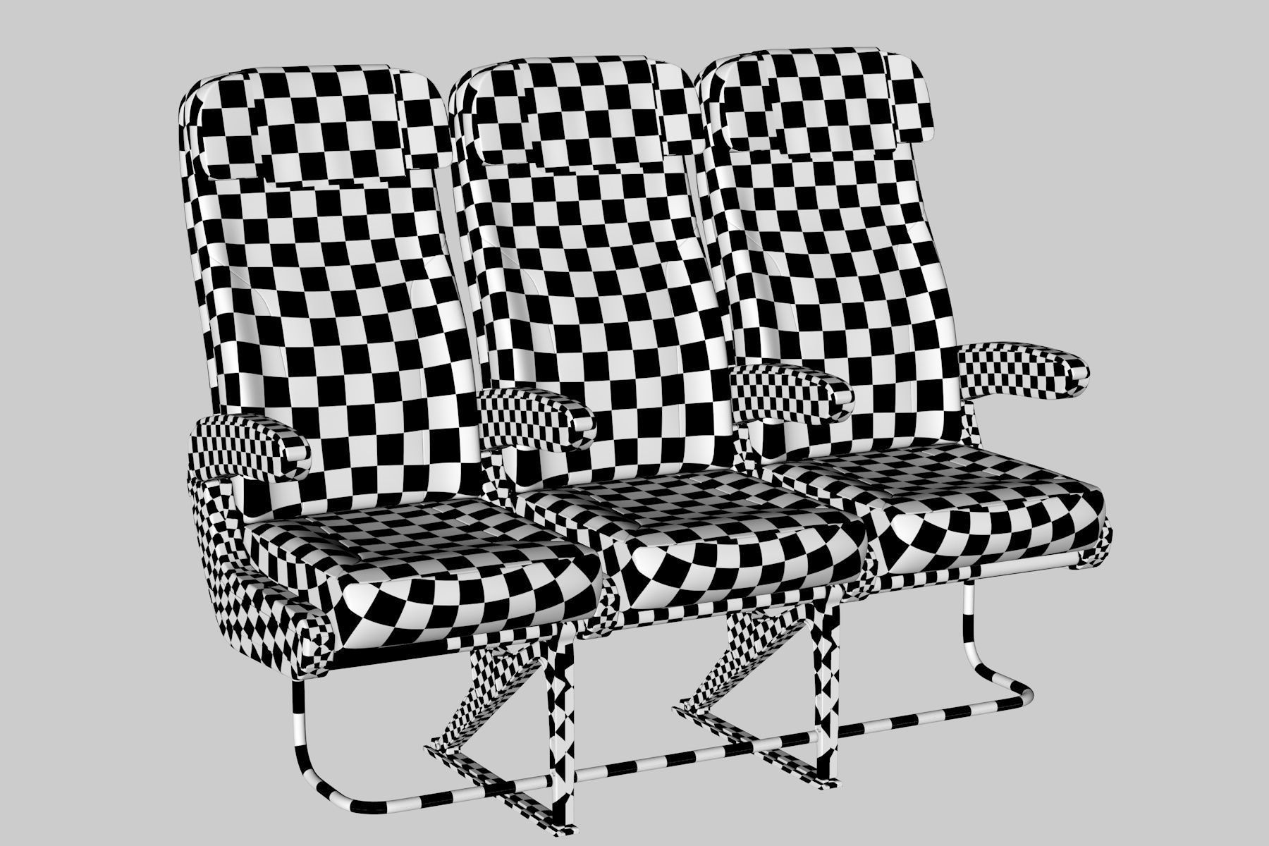 Airplane chair Low-poly 3D model_18