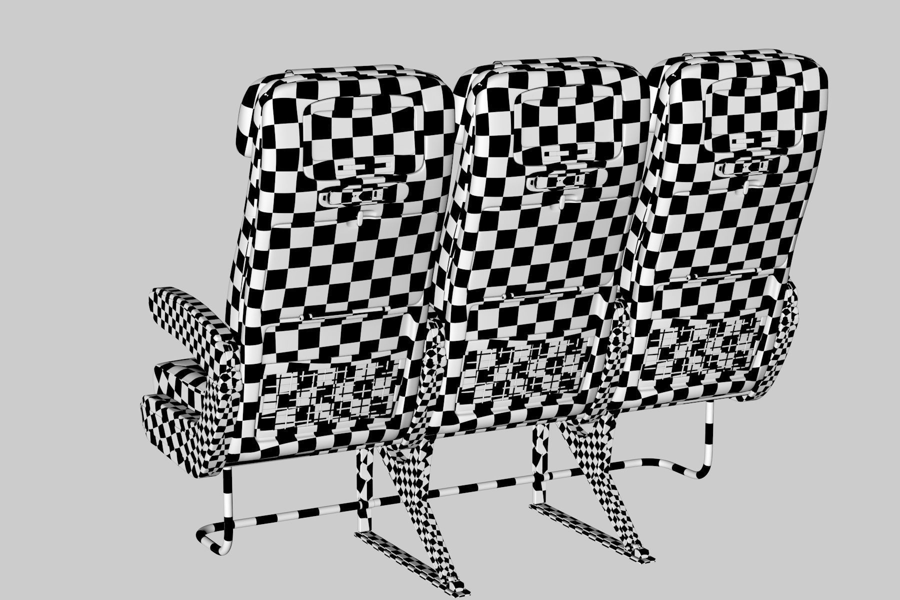 Airplane chair Low-poly 3D model_19