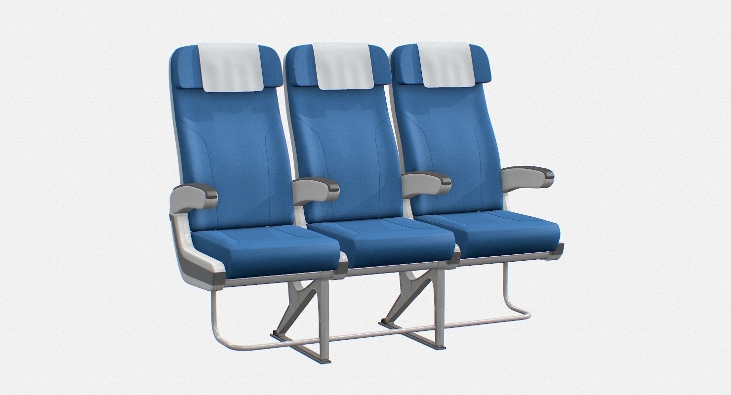 Airplane chair Low-poly 3D model_13