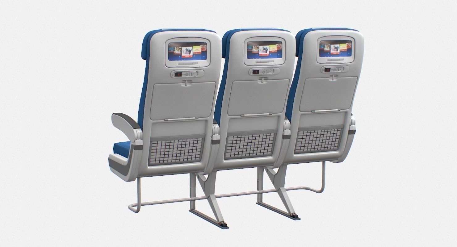 Airplane chair Low-poly 3D model_10