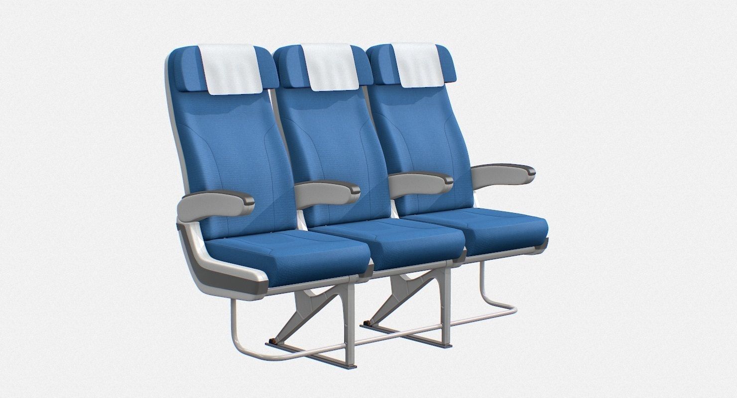 Airplane chair Low-poly 3D model_7