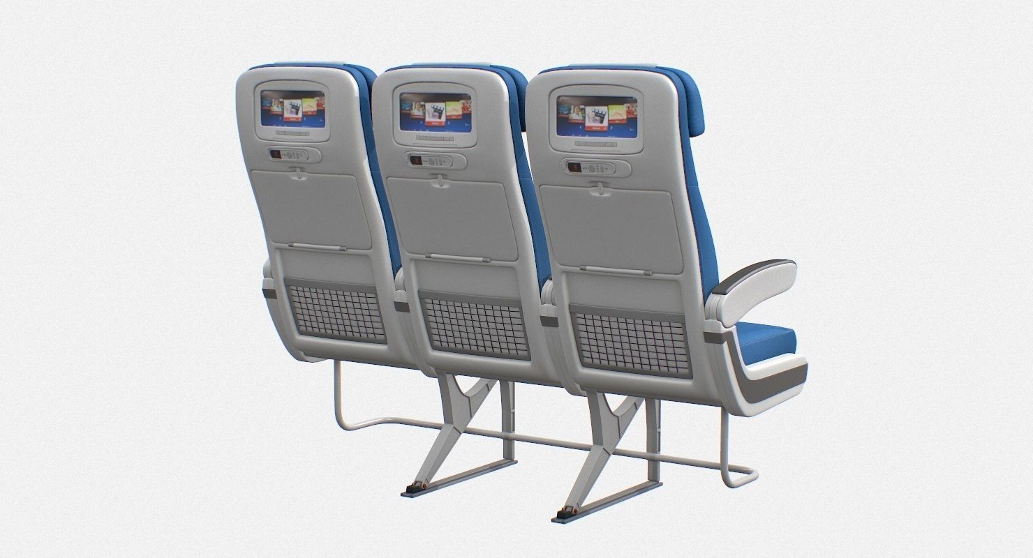 Airplane chair Low-poly 3D model_9