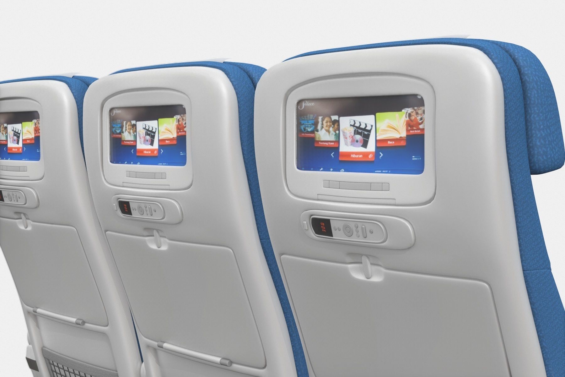 Airplane chair Low-poly 3D model_2