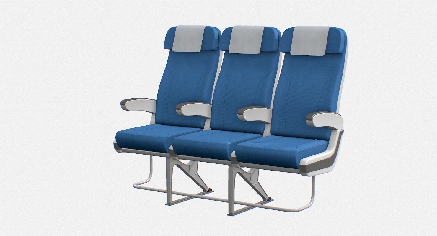 Airplane chair Low-poly 3D model_12