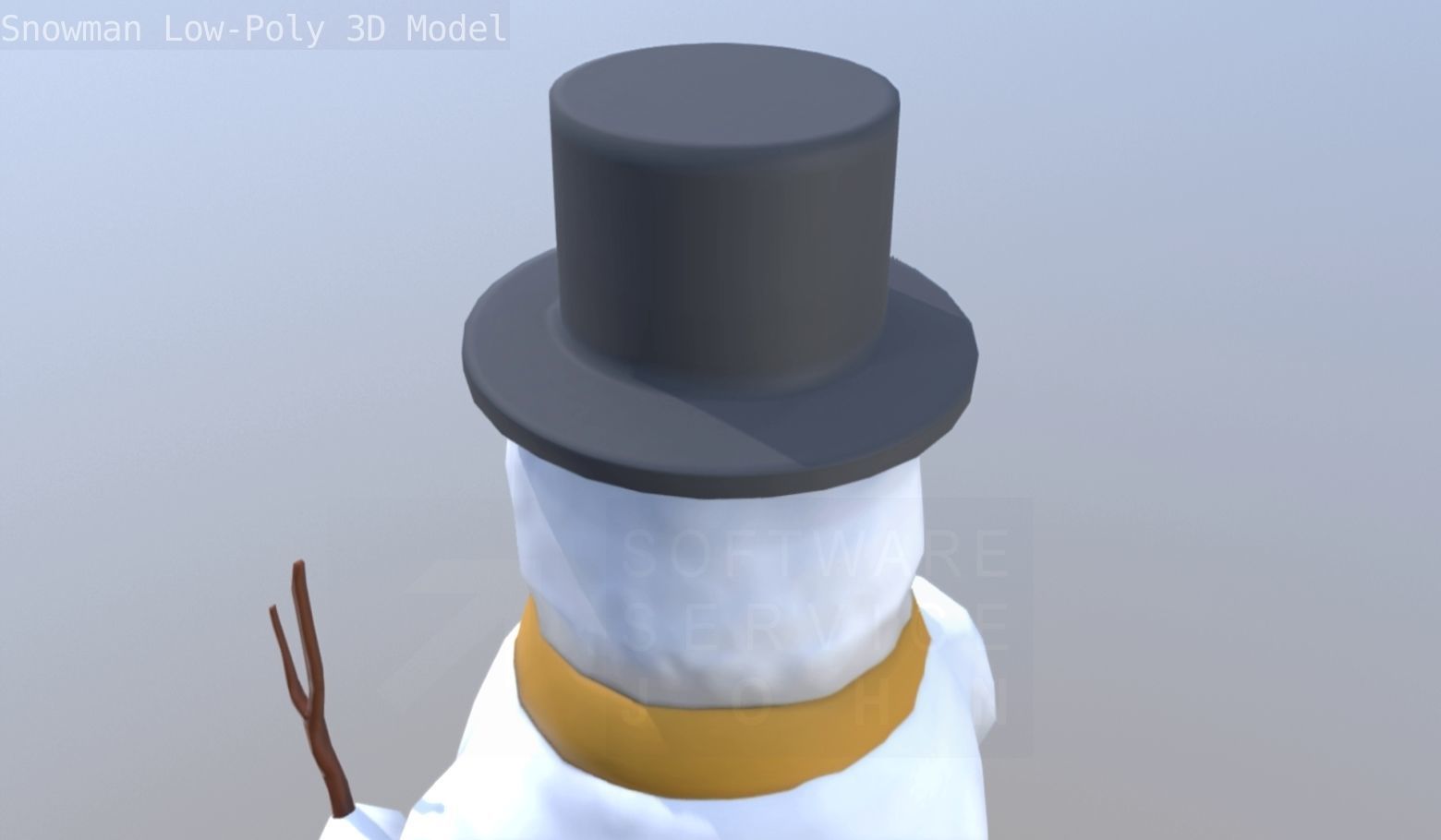 Snowman Low-Poly-Version Low-poly 3D model_35