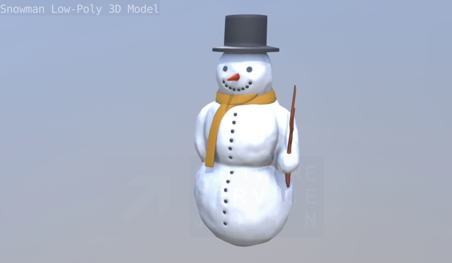 Snowman Low-Poly-Version Low-poly 3D model_90