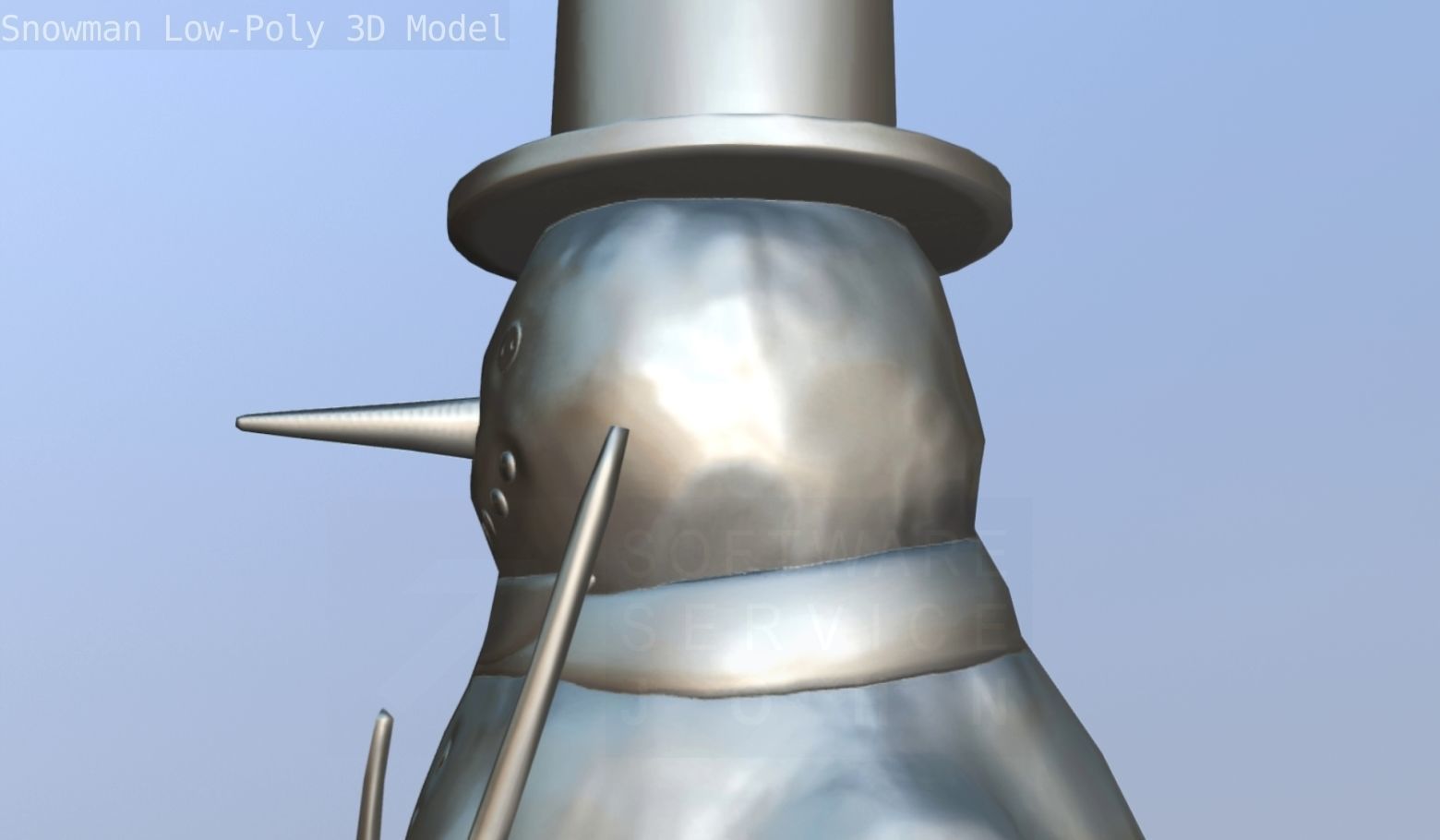 Snowman Low-Poly-Version Low-poly 3D model_61