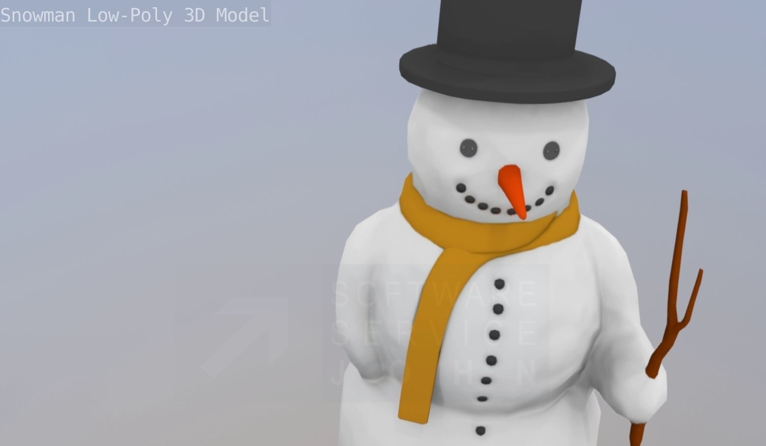 Snowman Low-Poly-Version Low-poly 3D model_65