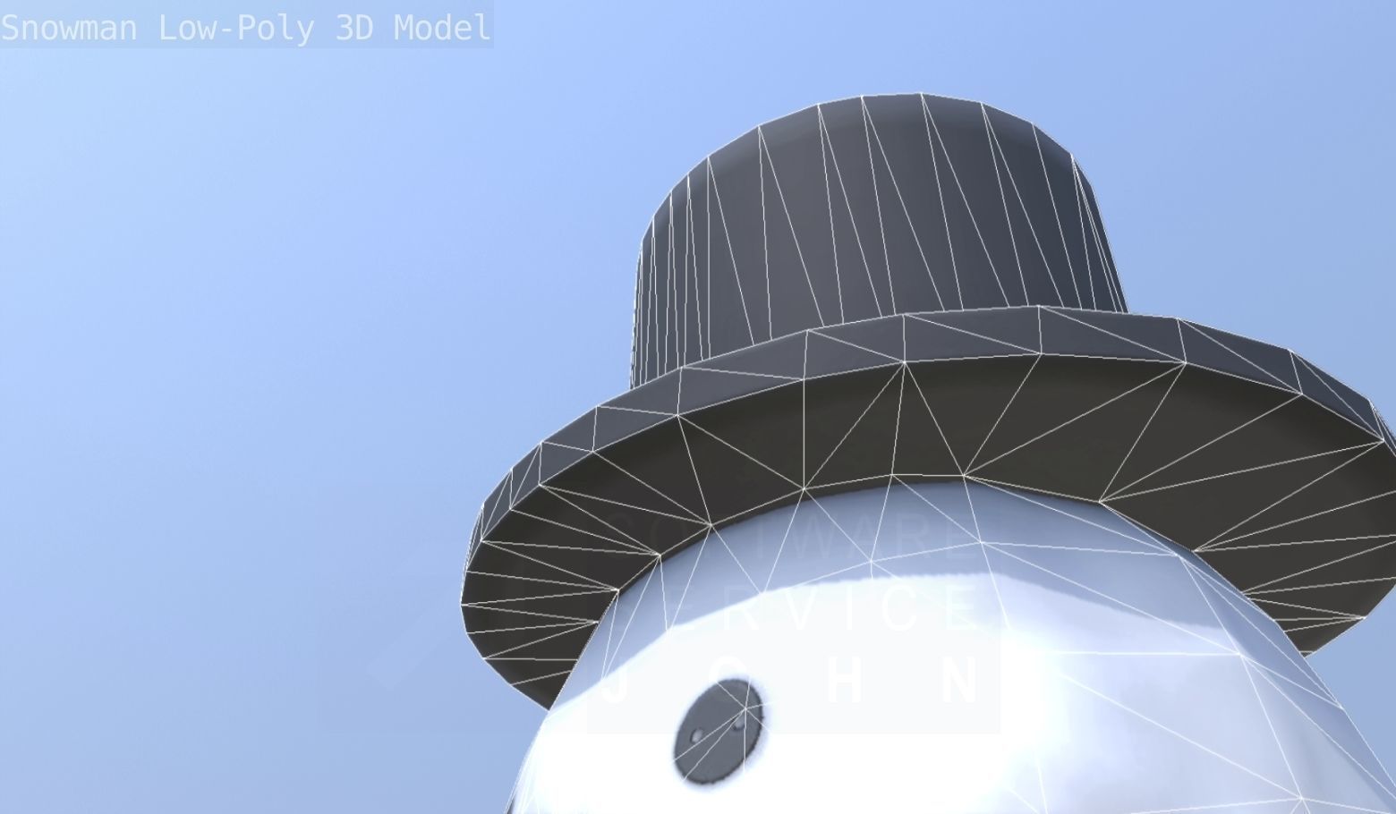 Snowman Low-Poly-Version Low-poly 3D model_13