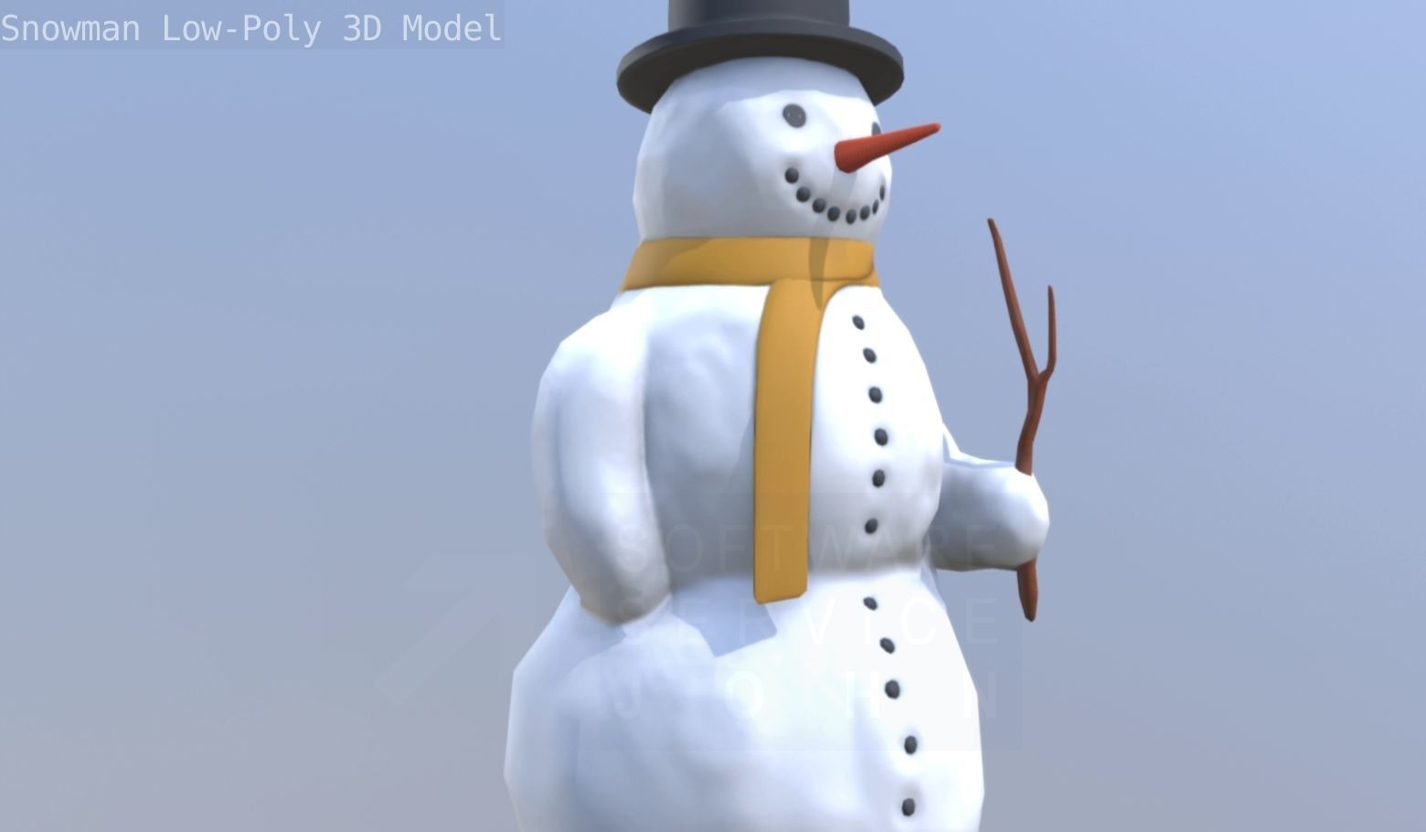 Snowman Low-Poly-Version Low-poly 3D model_46