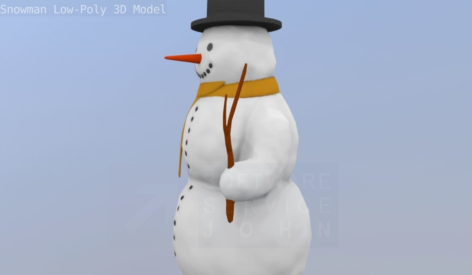 Snowman Low-Poly-Version Low-poly 3D model_93