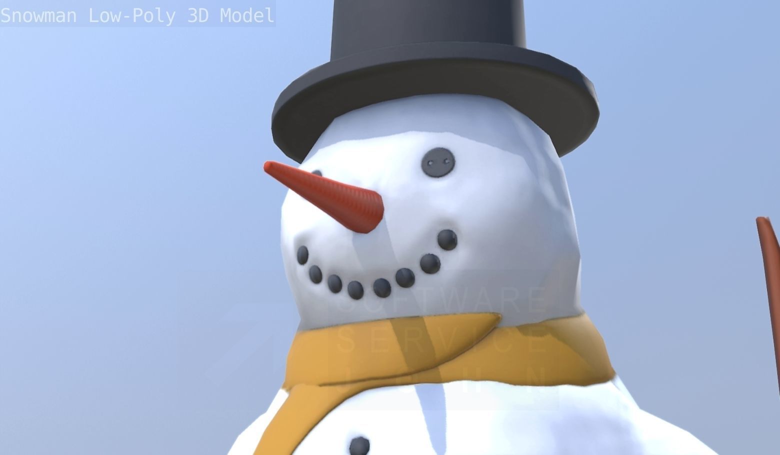 Snowman Low-Poly-Version Low-poly 3D model_34