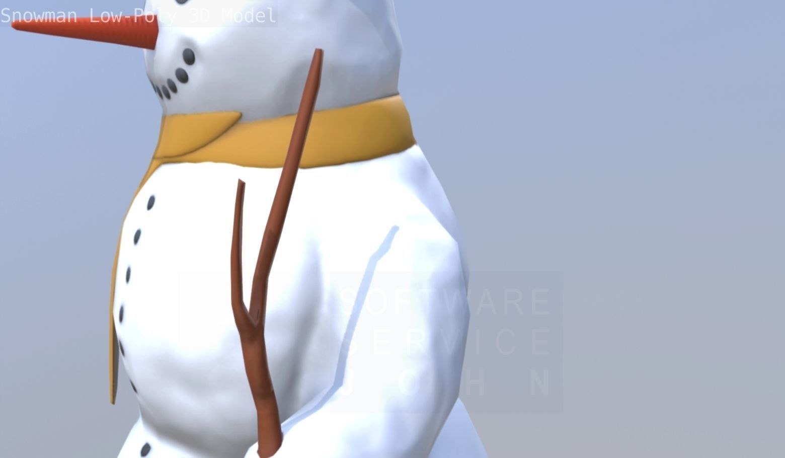 Snowman Low-Poly-Version Low-poly 3D model_45