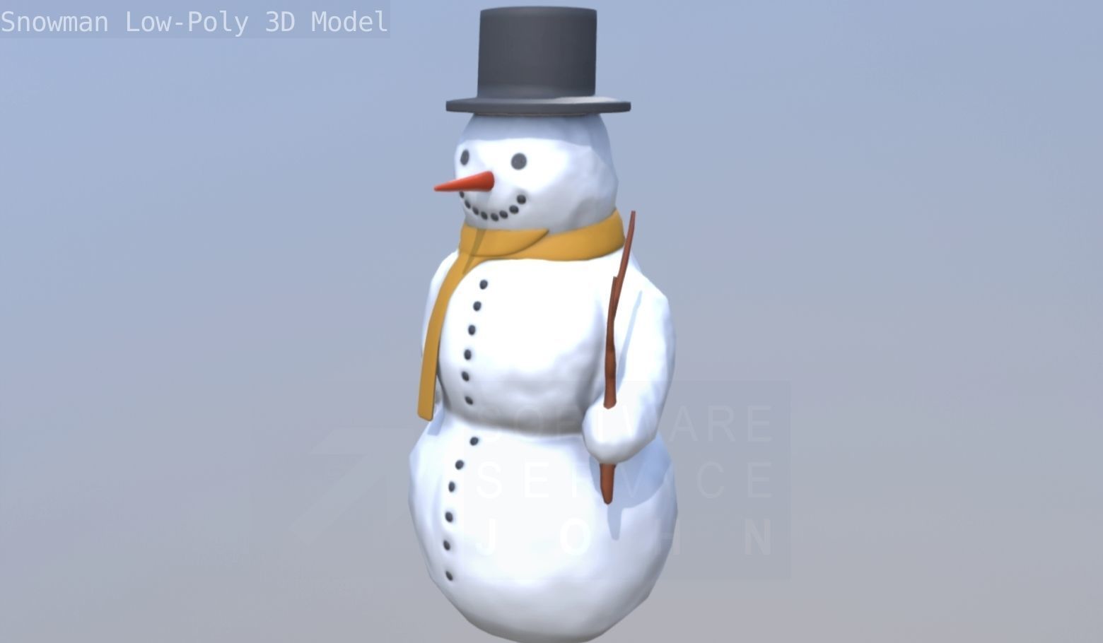 Snowman Low-Poly-Version Low-poly 3D model_101