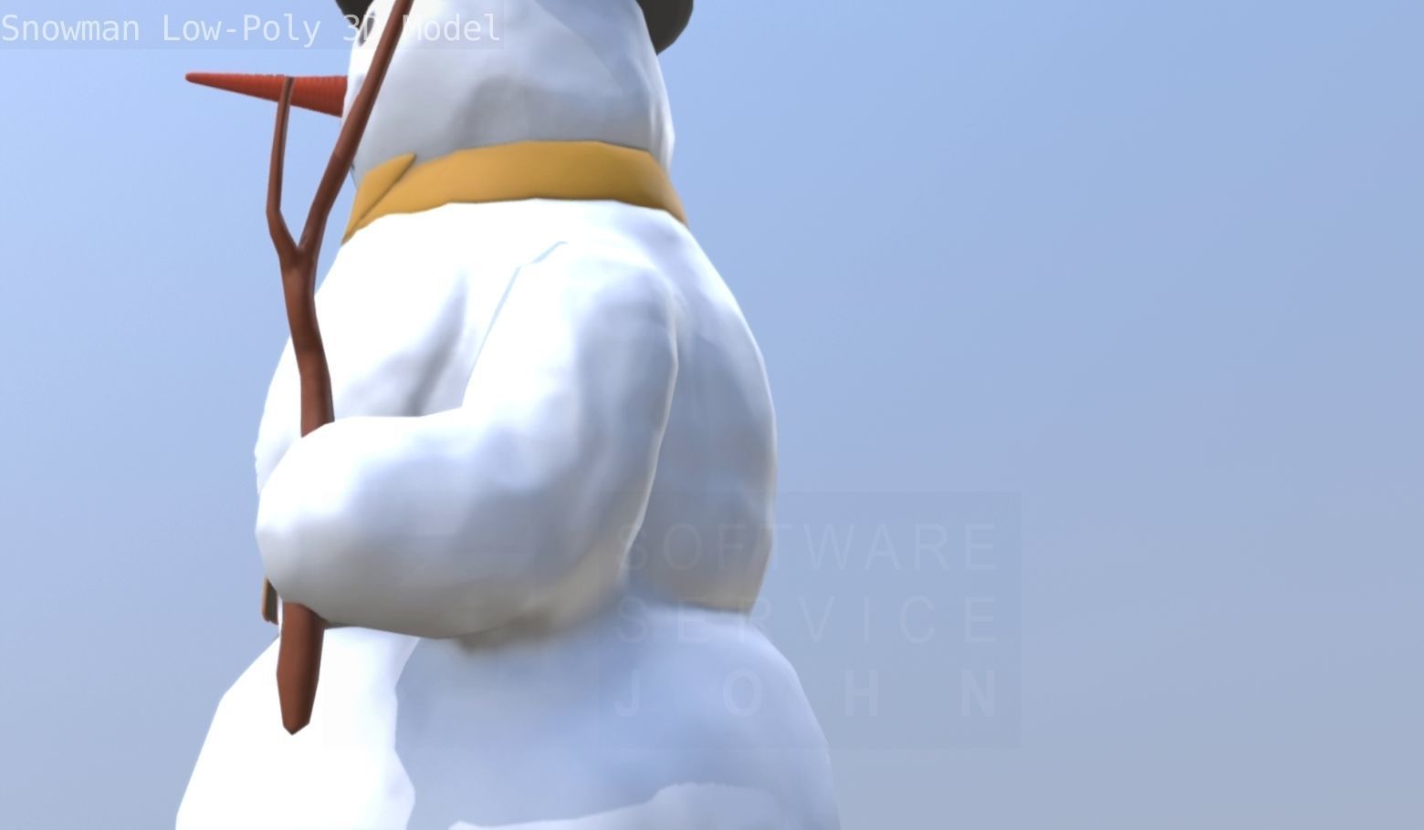 Snowman Low-Poly-Version Low-poly 3D model_33