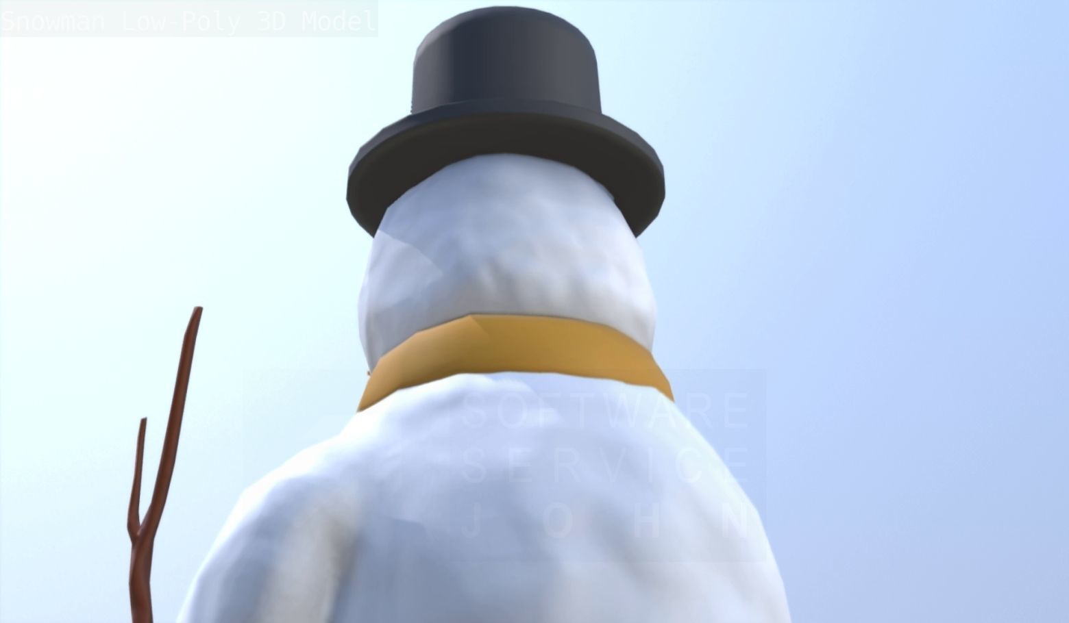 Snowman Low-Poly-Version Low-poly 3D model_106