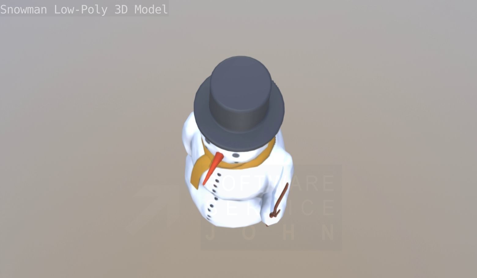 Snowman Low-Poly-Version Low-poly 3D model_62