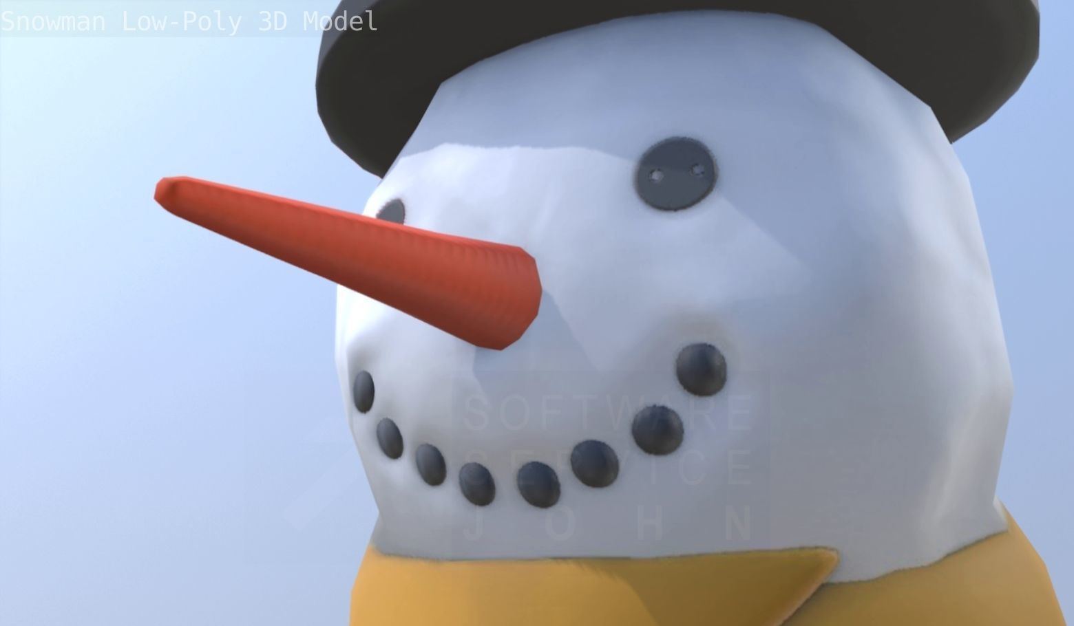 Snowman Low-Poly-Version Low-poly 3D model_3