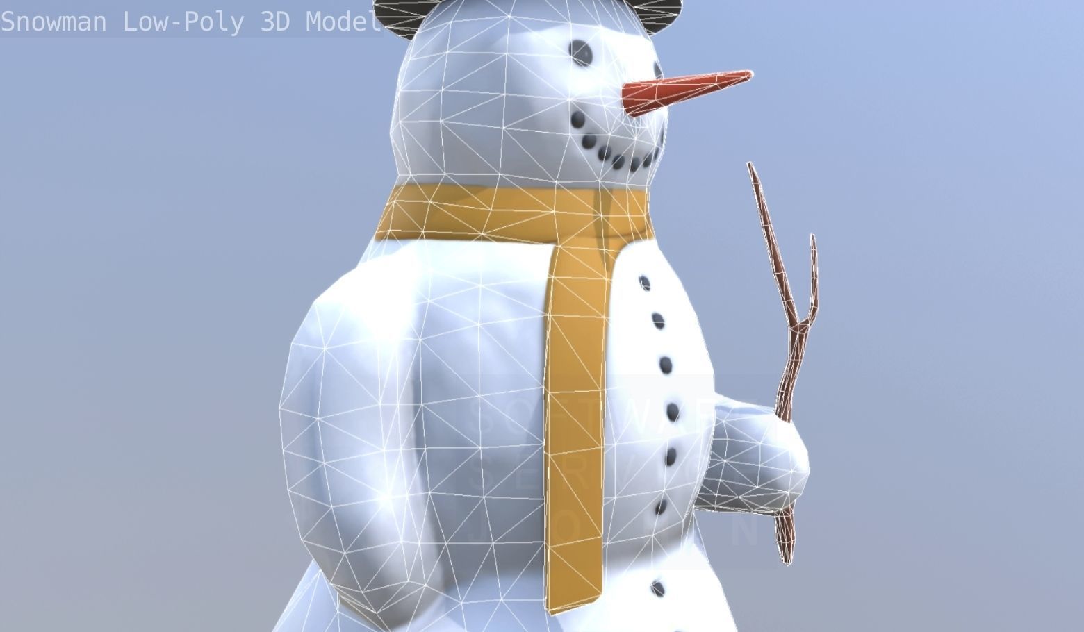 Snowman Low-Poly-Version Low-poly 3D model_115