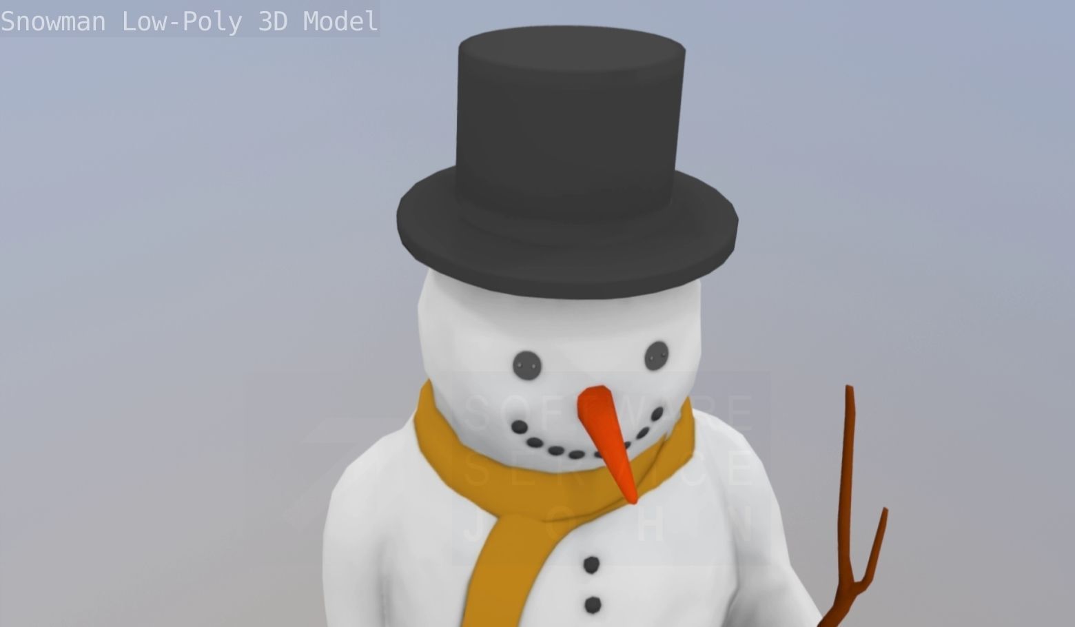 Snowman Low-Poly-Version Low-poly 3D model_69