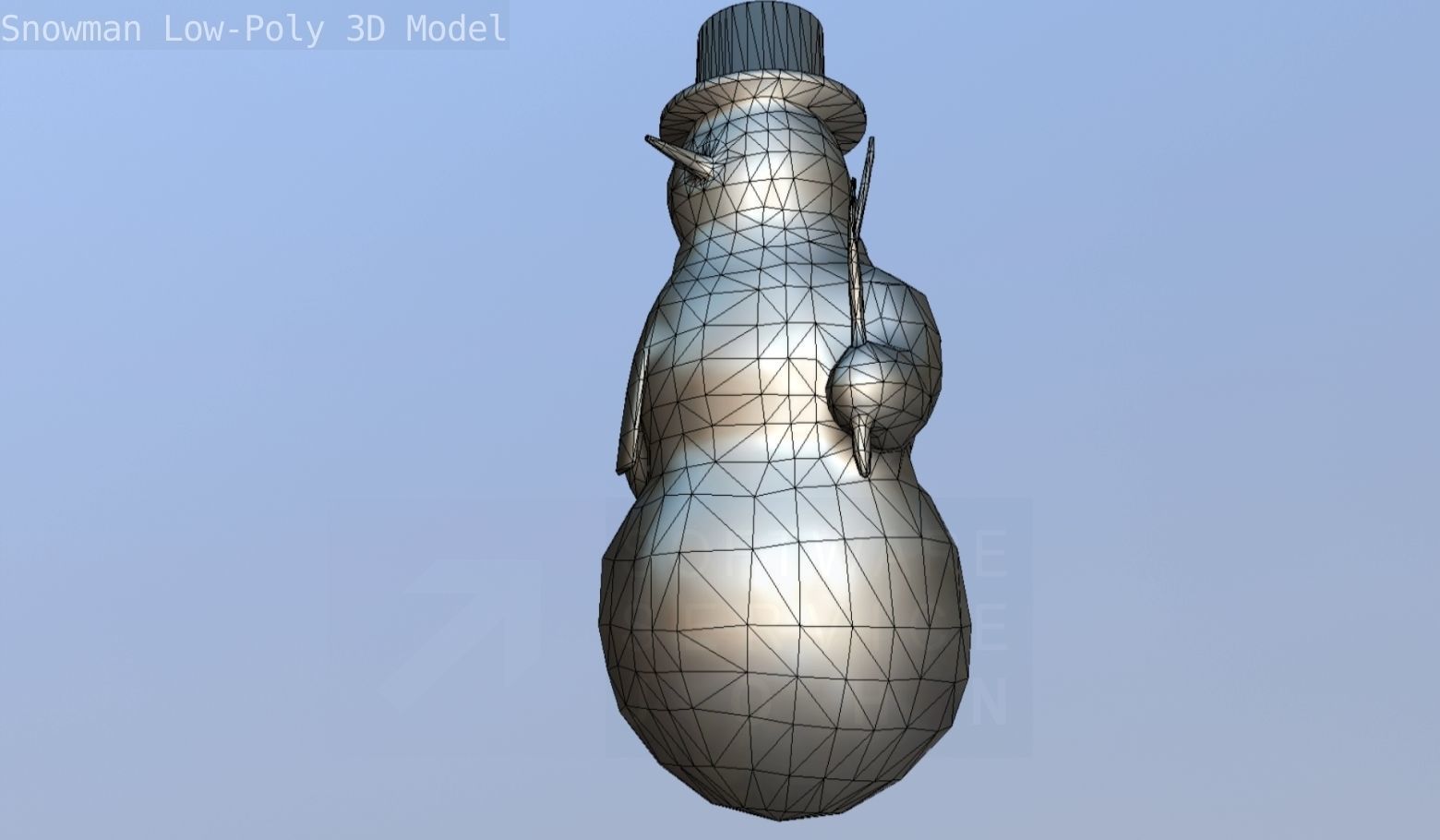 Snowman Low-Poly-Version Low-poly 3D model_57