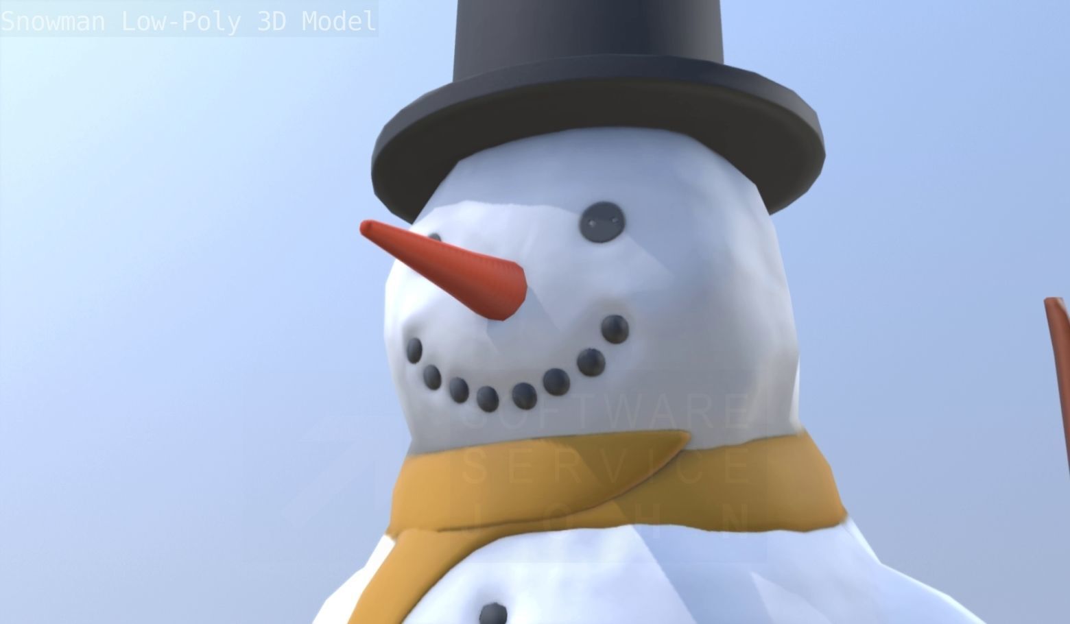 Snowman Low-Poly-Version Low-poly 3D model_20