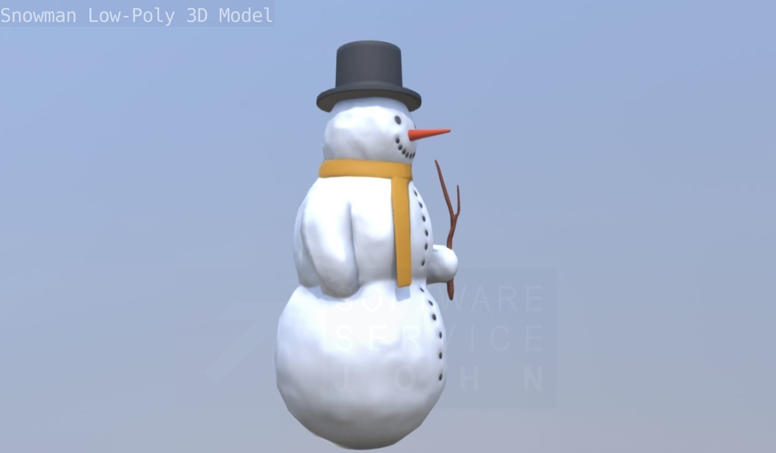 Snowman Low-Poly-Version Low-poly 3D model_10