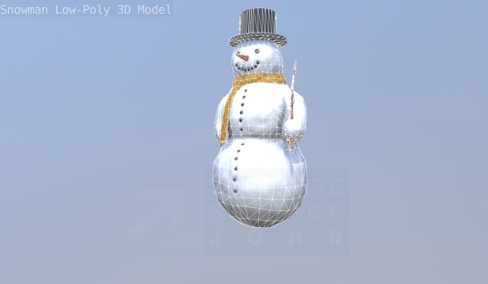 Snowman Low-Poly-Version Low-poly 3D model_117