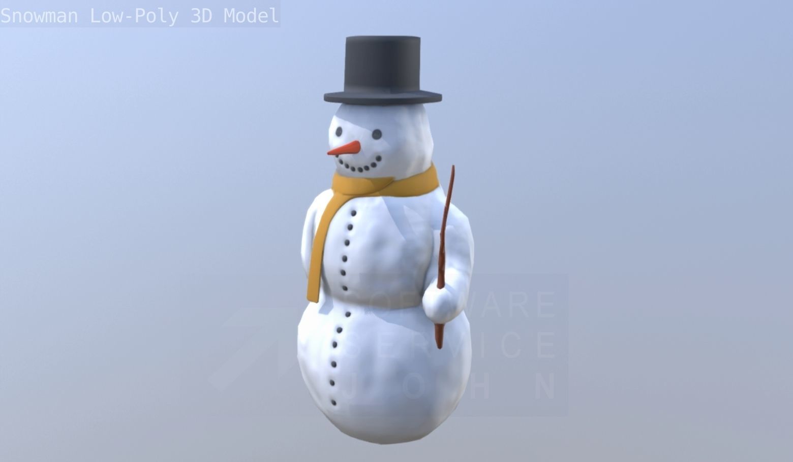 Snowman Low-Poly-Version Low-poly 3D model_23