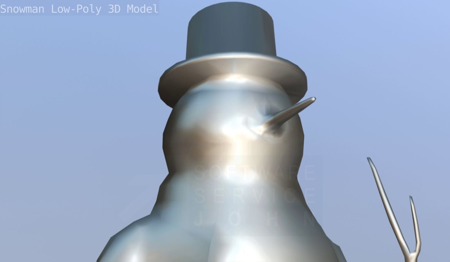Snowman Low-Poly-Version Low-poly 3D model_72