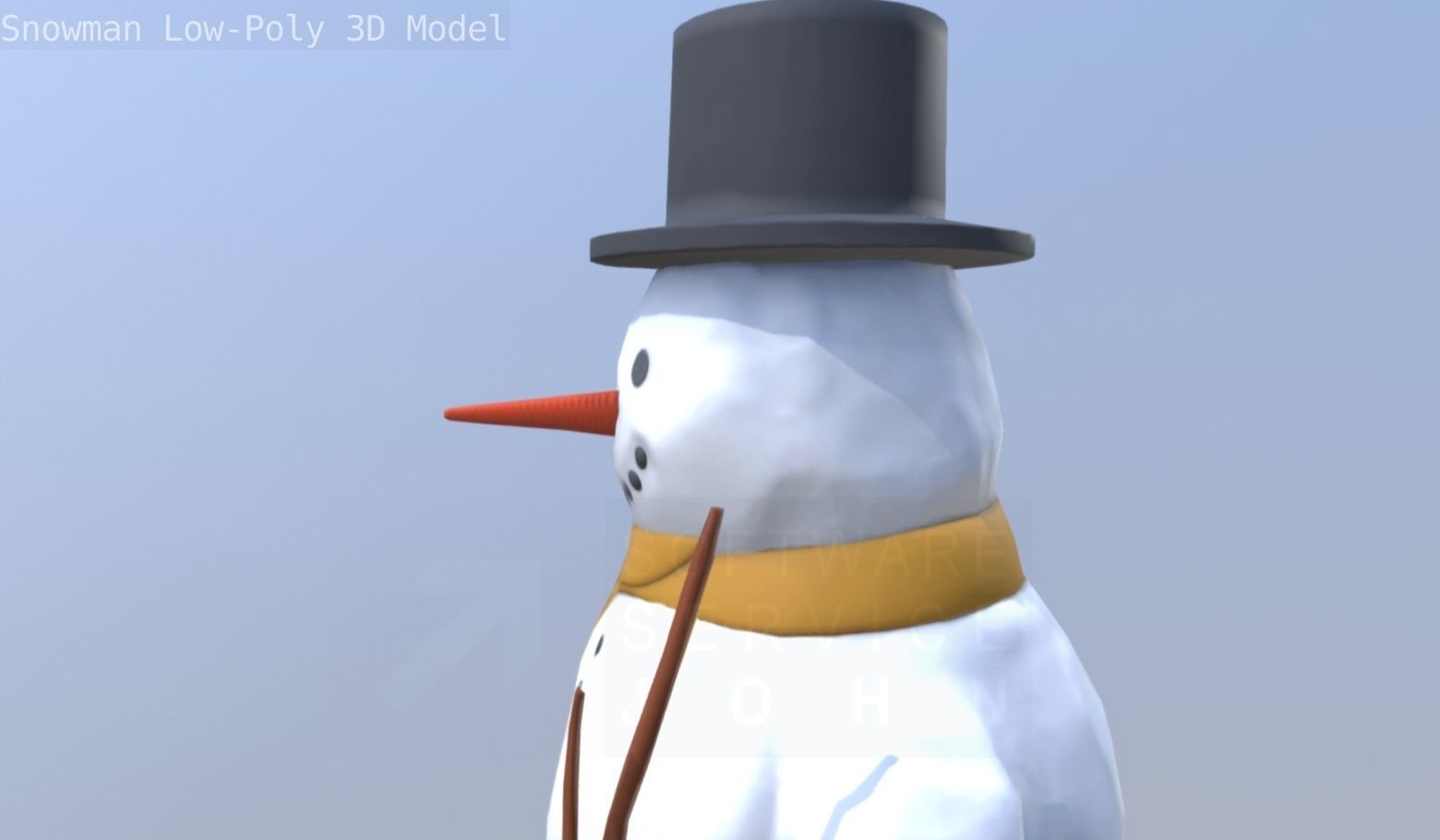 Snowman Low-Poly-Version Low-poly 3D model_49