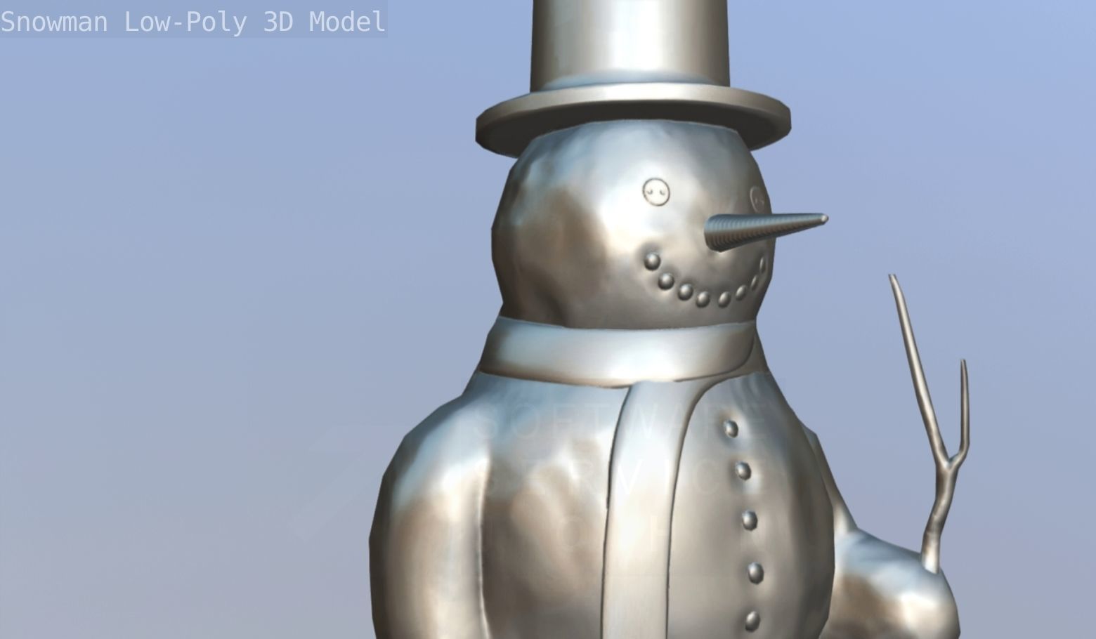 Snowman Low-Poly-Version Low-poly 3D model_55