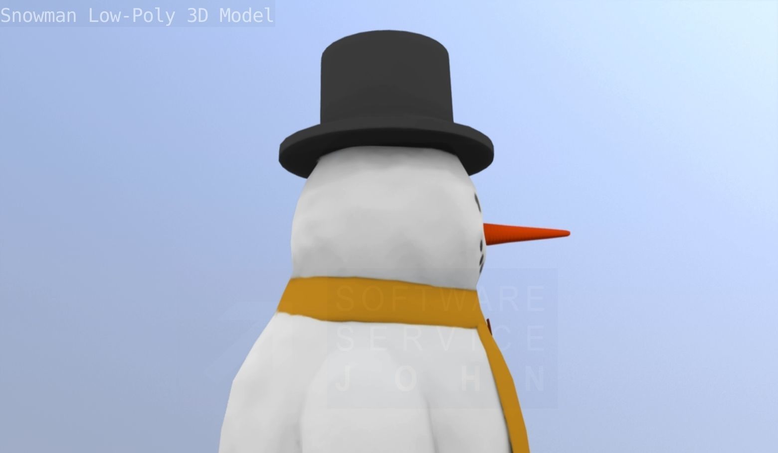 Snowman Low-Poly-Version Low-poly 3D model_87