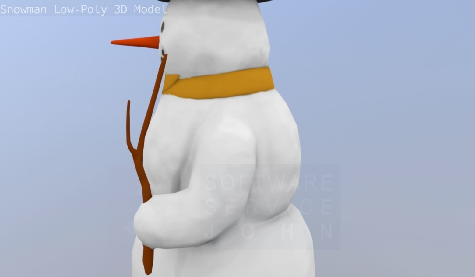 Snowman Low-Poly-Version Low-poly 3D model_95