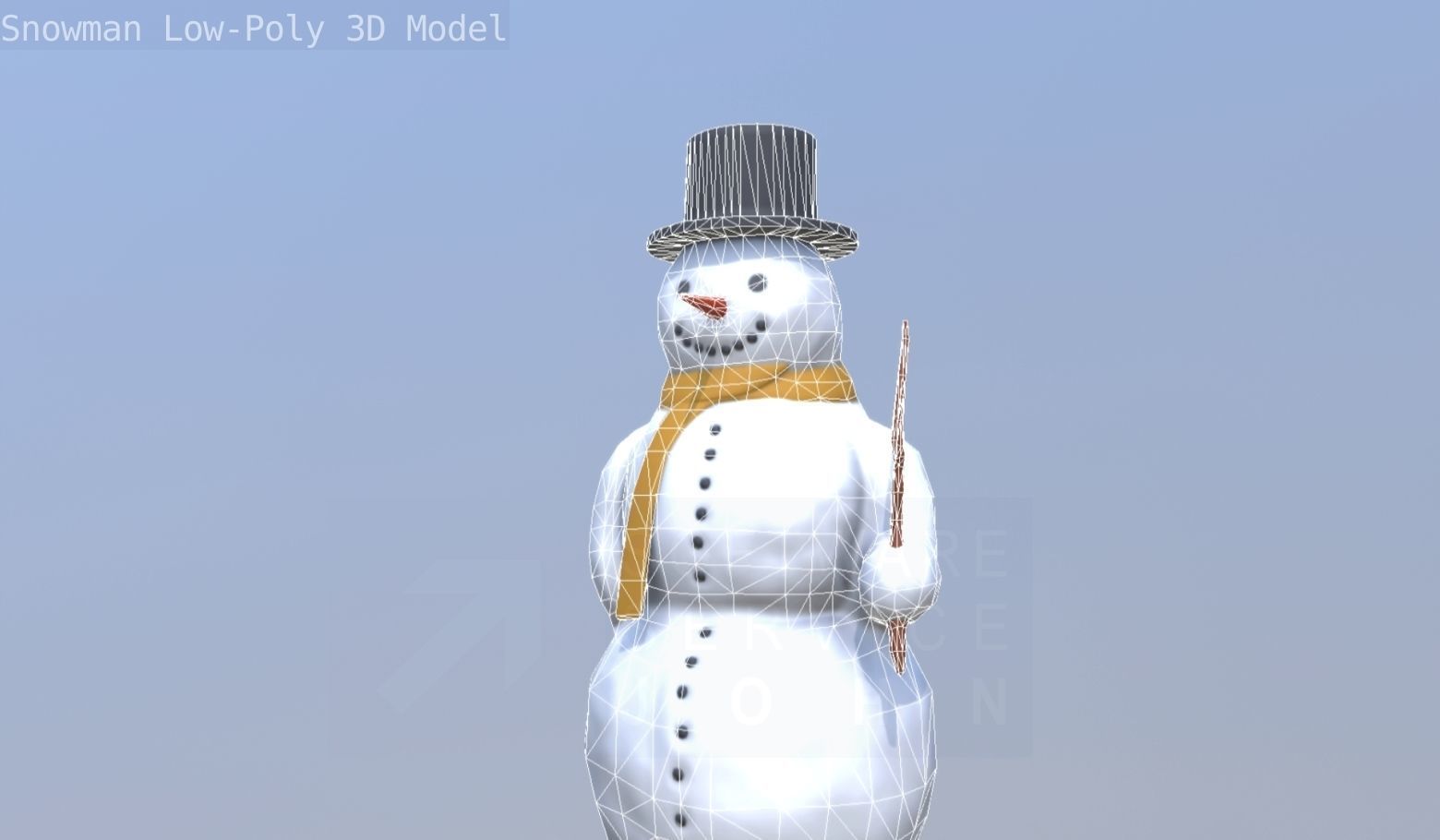 Snowman Low-Poly-Version Low-poly 3D model_118