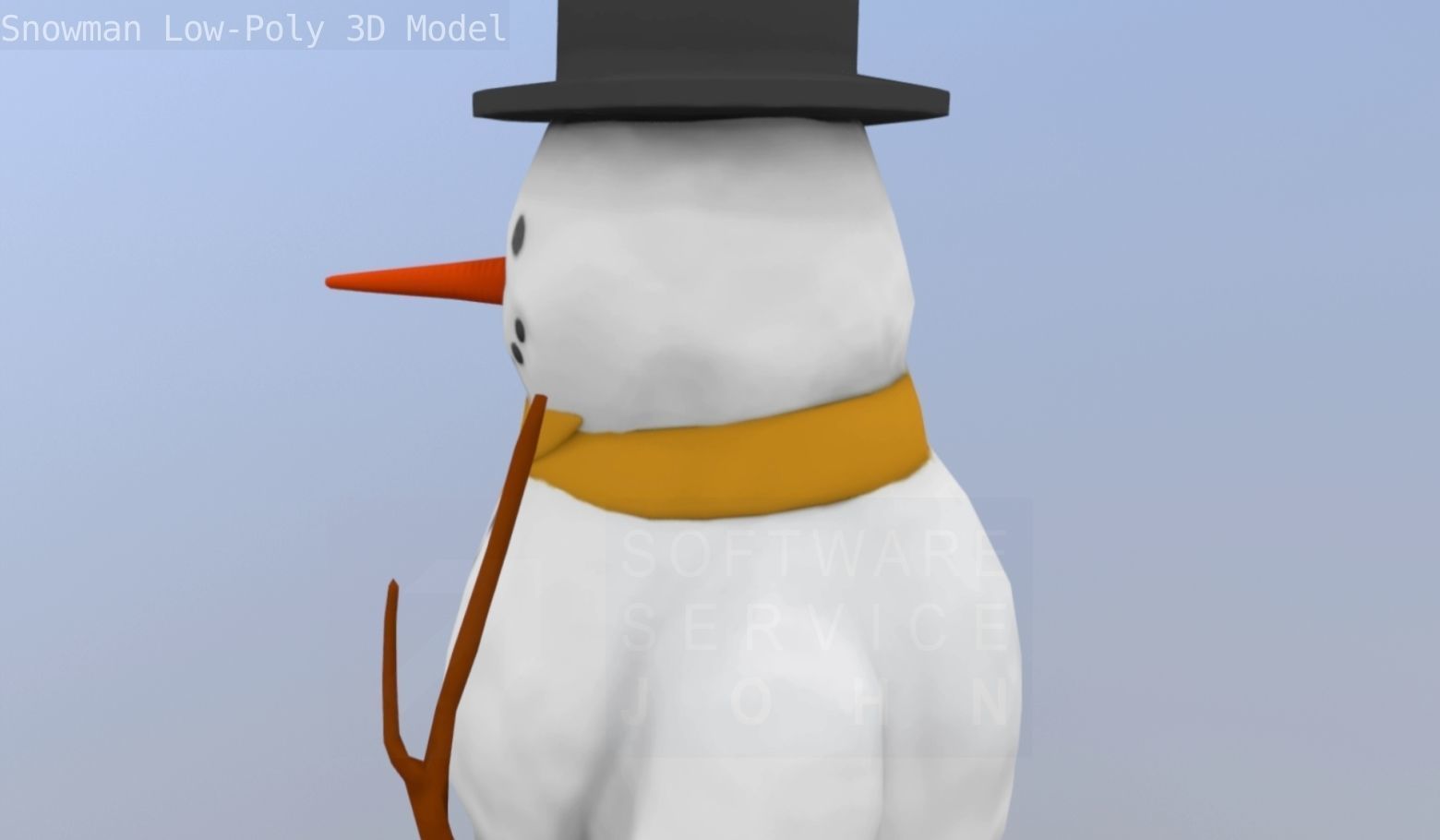 Snowman Low-Poly-Version Low-poly 3D model_66