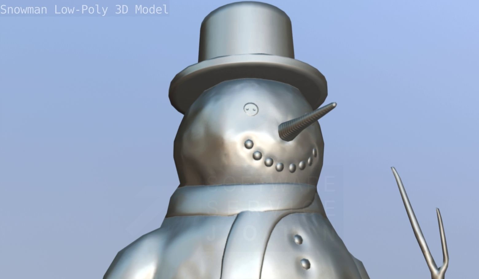 Snowman Low-Poly-Version Low-poly 3D model_70
