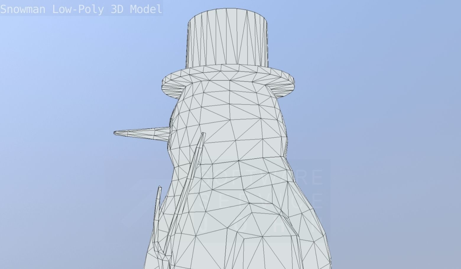 Snowman Low-Poly-Version Low-poly 3D model_75