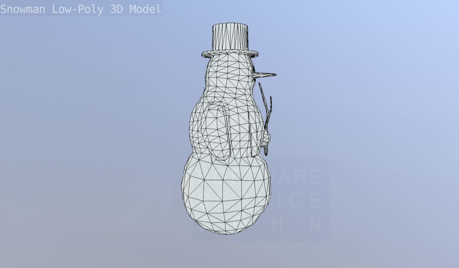 Snowman Low-Poly-Version Low-poly 3D model_79